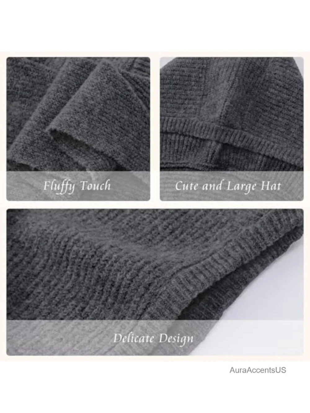 Knitted Hooded Scarf 2-in-1 Winter Neck Warmer Wrap for Women